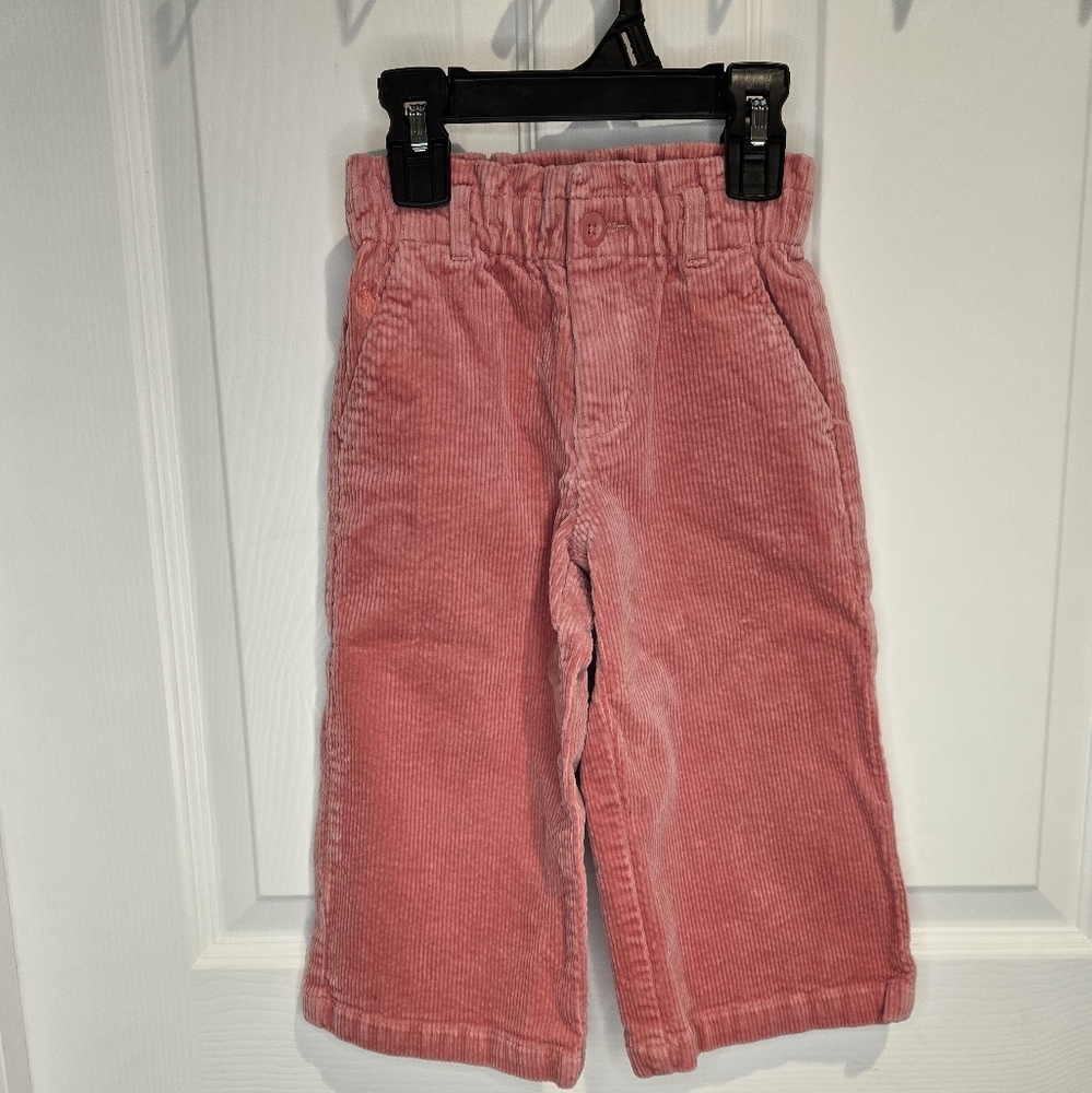 Polo By Ralph Lauren Coral Pink Corduroy Kids Wide Leg Pants